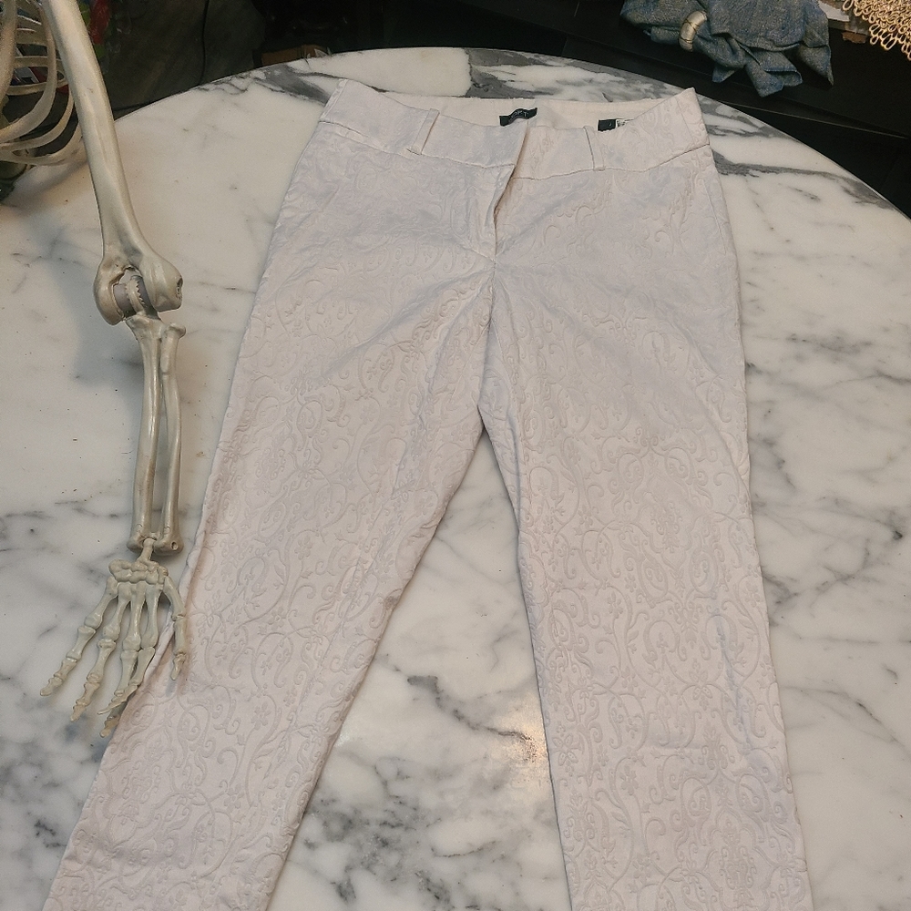 Cute Floral White Pants